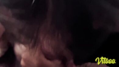 Sucking cock, she loves putting saliva on my cock - sexy skinny girl