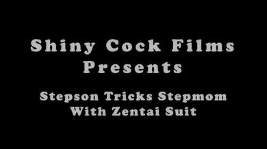 Stepson Tricks Stepmom with Zentai Suit - Jane Cane, Shiny Cock Films