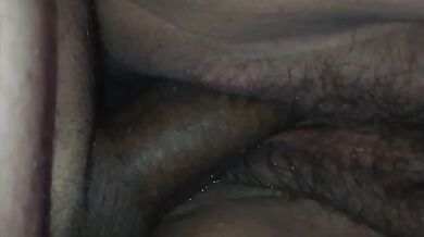 Sideways, fucking the hairy pussy of the married neighbor while her husband is at work.