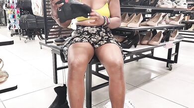 Dressing Room Door left Open while Store Assistant watch her get NAKED