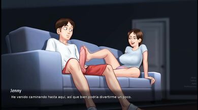 Hermanastra follando con el novio al estilo sexo rudo - summertime saga