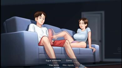 Hermanastra follando con el novio al estilo sexo rudo - summertime saga