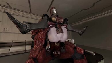 She enjoys every moment with a stranger monster in the toilet of a nightclub. Animation
