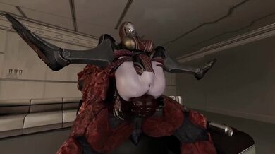 She enjoys every moment with a stranger monster in the toilet of a nightclub. Animation