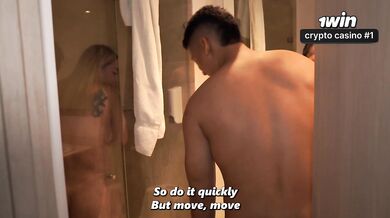 What are you doing?! - A busty stepmom is left towel-less in the bathroom after her stepson plays a prank on her