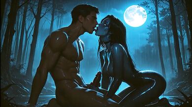 Simulation Love – Rainy Full Moon Forest Creampie: Passionate Doggy Style Under the Moonlight in the Woods – 4K Animated Henta