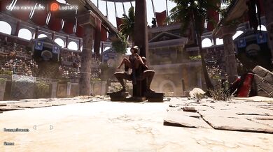 A secret ancient statue is having a good time with Lara Croft in front of a crowd. part 2