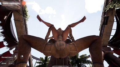 A secret ancient statue is having a good time with Lara Croft in front of a crowd. part 2