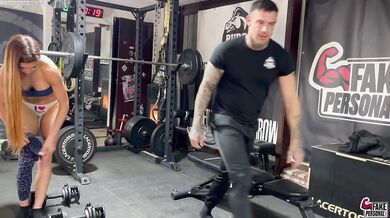 A perfect teen with a fitness body gets fucked by her Italian personal trainer | Peachlollypop