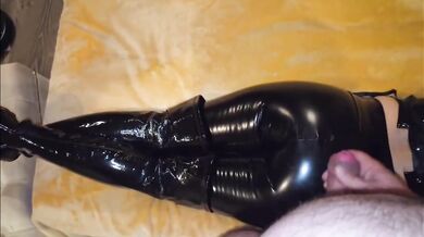 Perfect milf angelssex in latex pants fetish fuck and recived a big cumshot in perfect latex cosplay ass