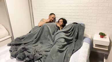 The cuckolded wife had to share the bed with her friend after the party