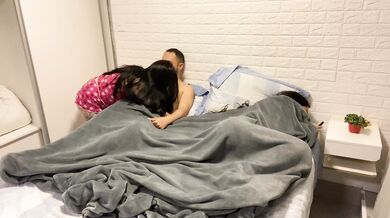The cuckolded wife had to share the bed with her friend after the party
