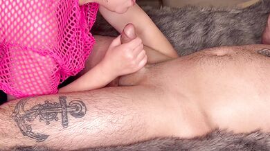 A beautiful blowjob on the fur