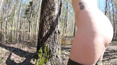 proud big ass glides through quiet, wild forest nude