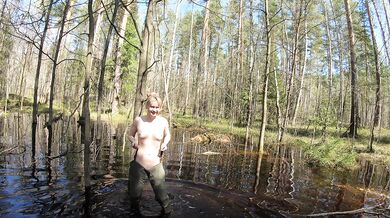proud big ass glides through quiet, wild forest nude