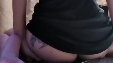 Riding Dildo Reverse Cowgirl On Tray Close Up Clip