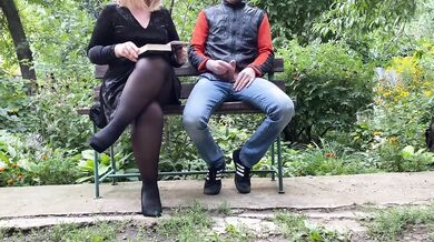 Mature milf in pantyhose reads a book making me cum