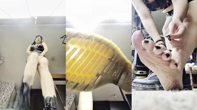 Crushing in boots fuels raw gigantic sex