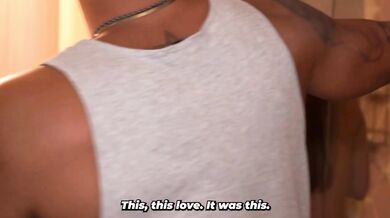 A busty blonde walks out of the bathroom naked after her stepbrother played a prank on her with a towel