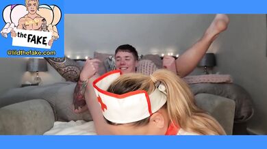 Blonde MILF Nurse rides my dick till I explode - CAMERA 1