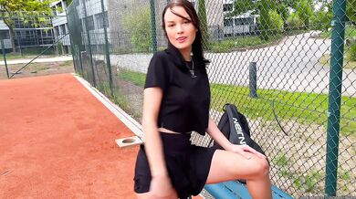 Horny stranger from the tennis court wants me to fuck her without a condom and finish in her mouth