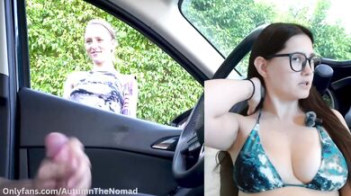 Watch Me Flash My Cock and Cum In My Car Reaction