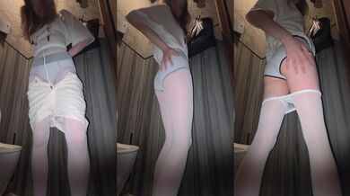 This girl is teasing you in nylon tights