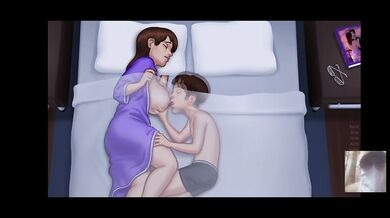 Step-Mom was SURPRISED!!!Big Boobed MILF STEP-MOM got hard fucked in the bed at night.