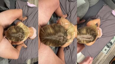 Babe loves to suck a fat and get a portion of sperm in her mouth