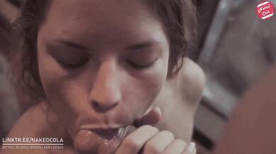 Cheek slapping hot and funny sloppy blowjob and face fucking - POV - full video