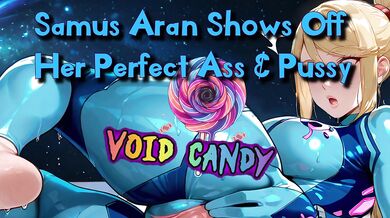 Sexy Bounty Hunter Samus Aran Spreads Her Tight Ass and Soaking Wet Pussy for Her Fans
