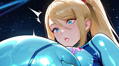 Sexy Bounty Hunter Samus Aran Spreads Her Tight Ass and Soaking Wet Pussy for Her Fans