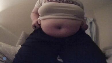 undressing and playing with my belly