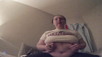 undressing and playing with my belly