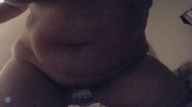 undressing and playing with my belly