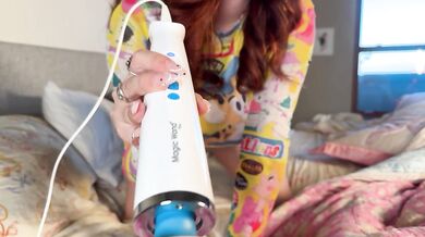 Bad sissy JOI: I slap your balls as I use the vibrator on you while you're caged up