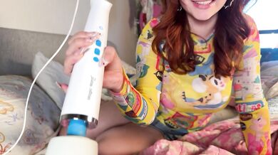 Bad sissy JOI: I slap your balls as I use the vibrator on you while you're caged up