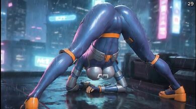 Oni Game Konoko Rainy Rooftop Bukkake Fantasy JOI: Glowing Chrysalis Cum-Covered Slut