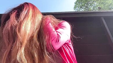 Italian Milf Artemisia Love solo long hair slow motion outside OF@ArtemisiaLove101