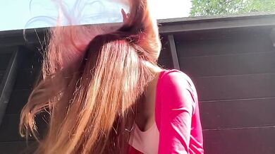 Italian Milf Artemisia Love solo long hair slow motion outside OF@ArtemisiaLove101