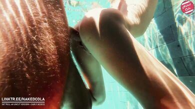 Underwater amateur couple sex - fucking in the waterpool