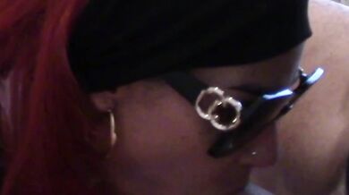 Blindfolded milf cock in pussy, big dick cream line