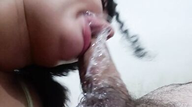 Deep throat creampie in mouth, making the bitch drool, ate me cum????