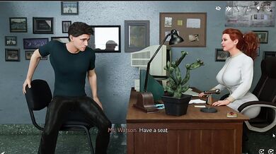 Hardcore Office Sex With My Professor - Cum on Her Huge Boobs - Anim Game