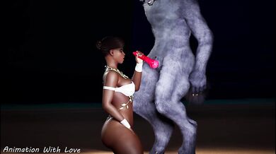 Werewolf Takes Busty Ebony - Part 1 | 3D Animation | Wild Life
