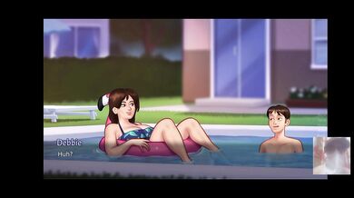Step-MOM was surprised!!! Son fucked Big Boobed MILF mom sneakely in the pool.