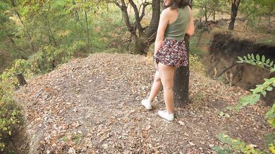Schoolgirl Flashes Full Back Panties Outdoors Upskirt Fantasy