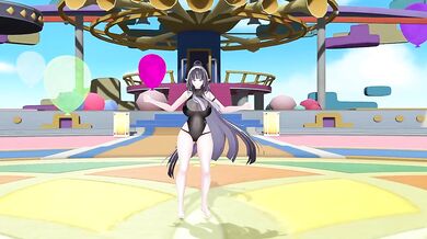 Thicc Elf VTuber Bunny Style Strip Dance | Hentai MMD