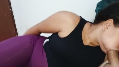 First blowjob of the day, she already gagging and deep throated, licked the whole blowjob????‍