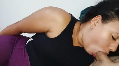 First blowjob of the day, she already gagging and deep throated, licked the whole blowjob????‍
